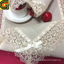 shining ribbon with lace table runner oblong shape